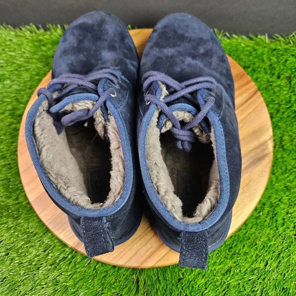 UGG Boots Neumen Chukka Mens 11 Navy Blue Lace Up Casual Ankle Top SN 3236